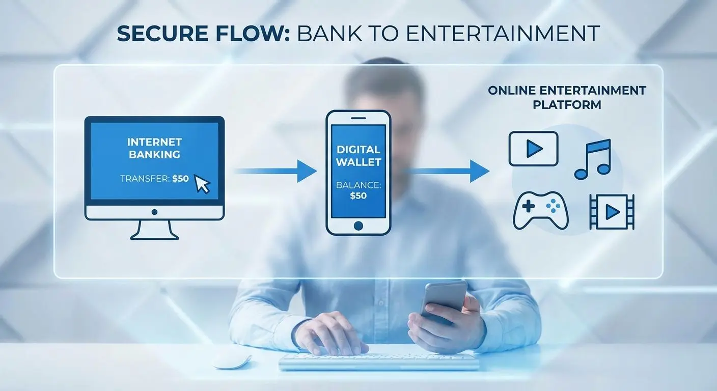Schéma toku banka do Skrill a dále k online platformě