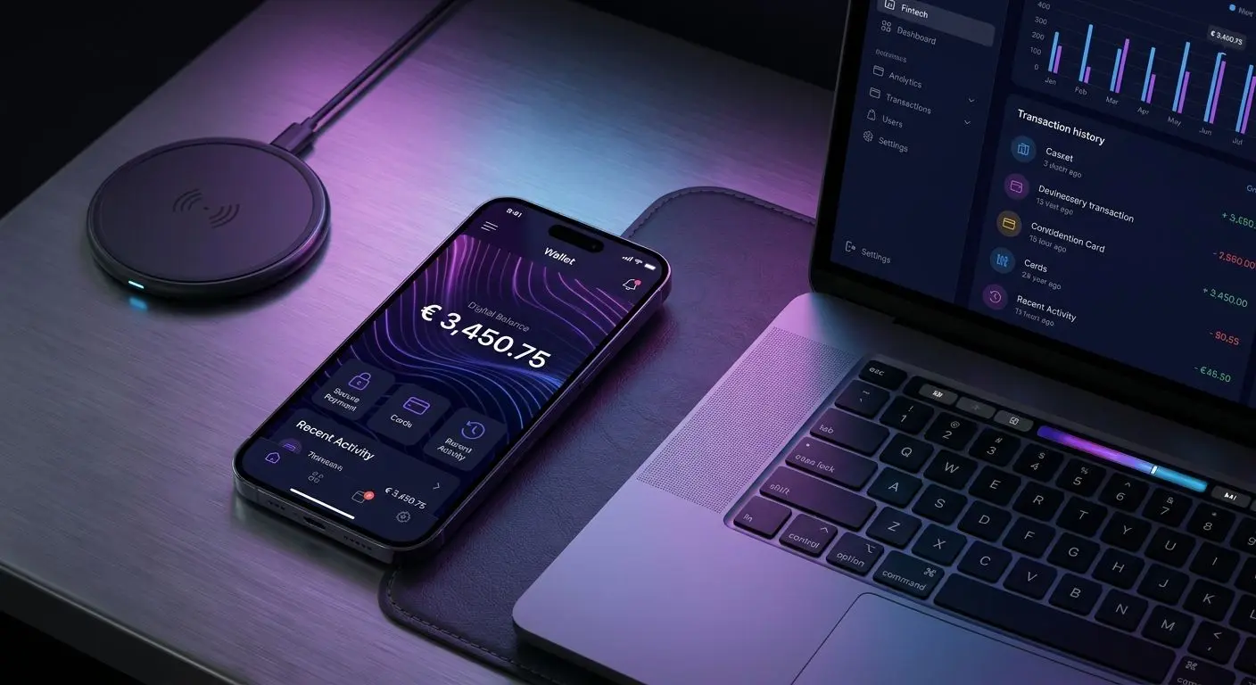 Digitální peněženka používaná pro online platby na mobilu a notebooku