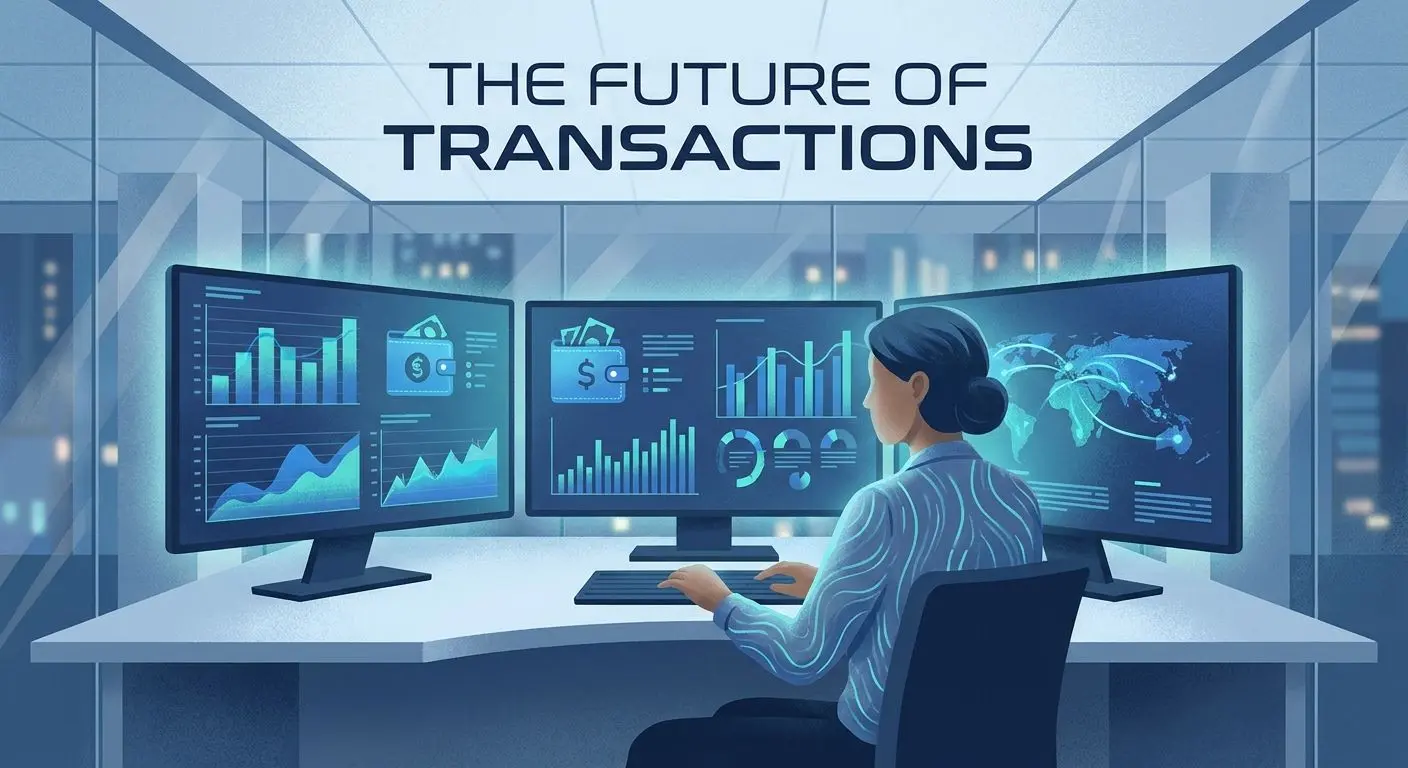 Ilustrace analytika zkoumajícího data o online platbách a digitálních peněženkách
