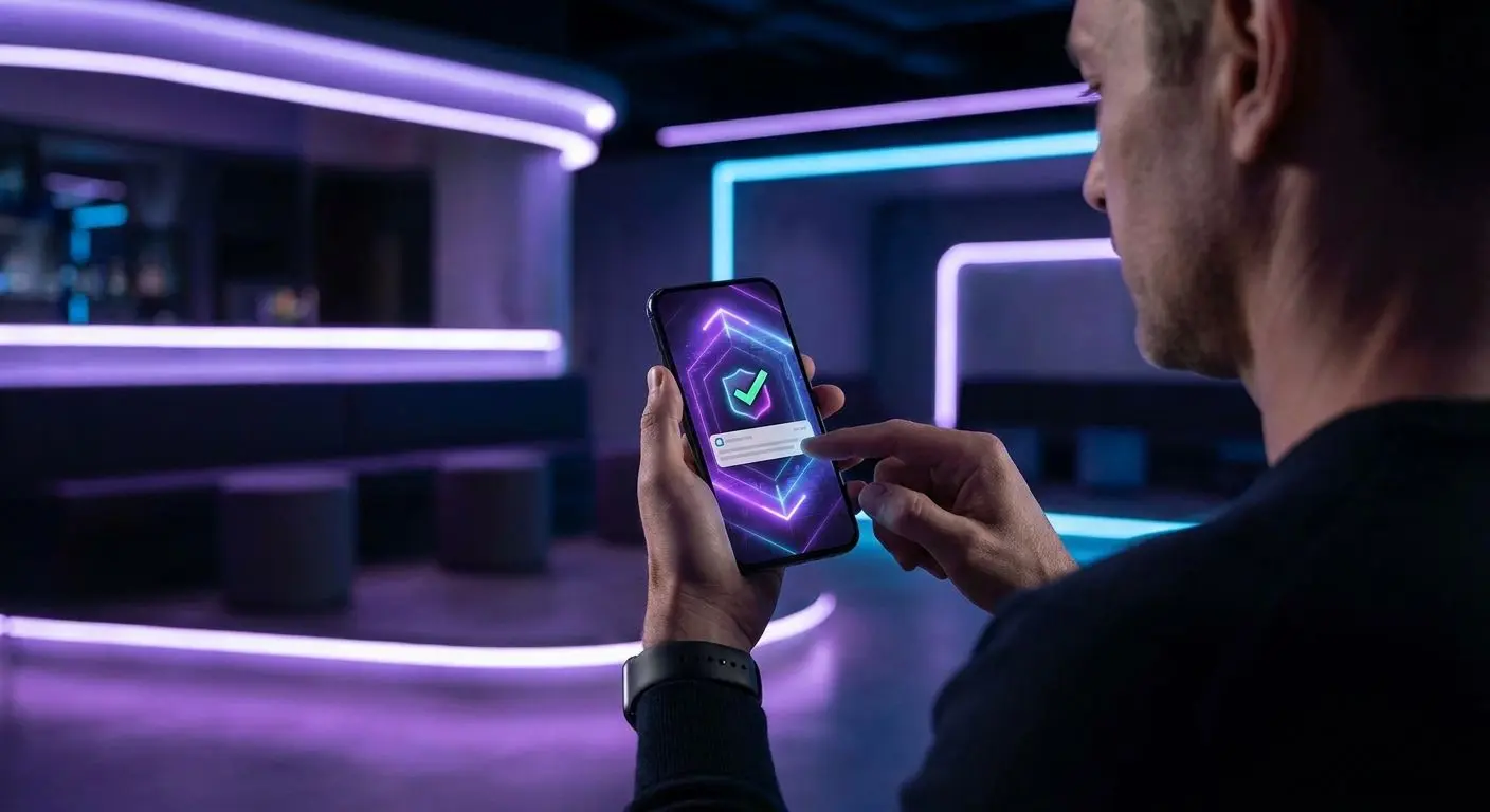 Hráč na mobilu s potvrzenou platbou přes Skrill