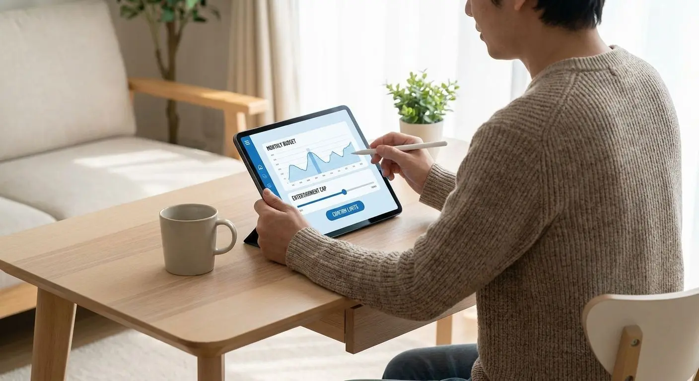 Uživatel nastavuje limity a kontroluje rozpočet v digitální peněžence